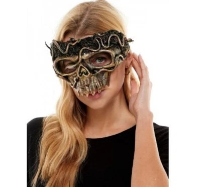 Skull Voodoo Half Mask - Plastic - Deluxe Costume Accessory - One Size - Image 1 of 2