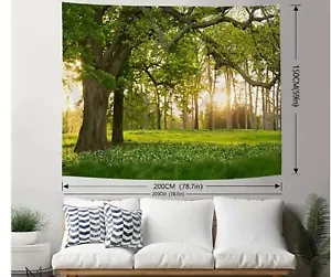 Natural Scenery Forest Vines Sunny Meadow -Wall Tapestry - 79 inch L x 59 inch H - Picture 1 of 4