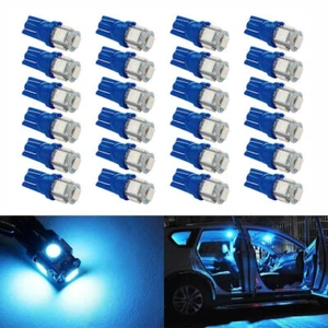 T10 194 168 2825 Car LED Wedge Instrument Panel Bulbs 5SMD 5050 Ice Blue Dvvispz - Picture 1 of 13