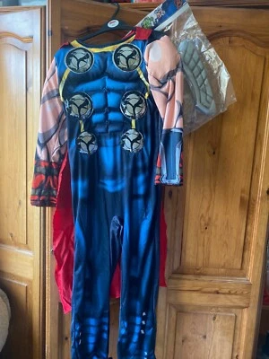 Marvel Avengers Thor Costume, Cape + Mask Age 9-10 - Image 1 of 4