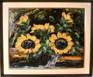 NON FIRMATO! STILL LIFE COMPOSIZIONE CON GIRASOLI - Foto 1 di 4