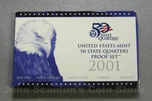 2001 U.S. State Quarters verkleidetes Proof 5-Münzen-Set (in OVP) - Bild 1 von 6