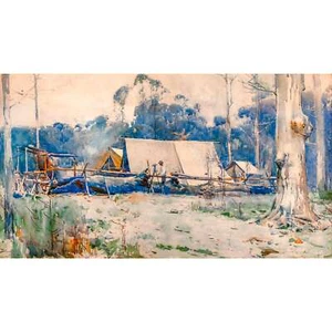 Arthur Streeton, Surveyor's Camp, 1896, Semi-Metallic Gloss, 20" x 32" - Picture 1 of 10
