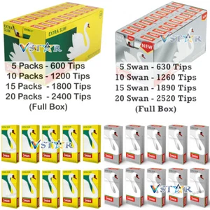 Puntas de filtro Swan Silver ultra y extra delgadas precortadas cigarrillos rodando fumar Reino Unido - Imagen 1 de 4