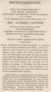 1917 Alfred Capper Lector del Pensamiento Mago en el Salón Eolio Nuevo Bond St - Imagen 1 de 1