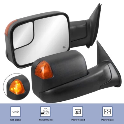 Par de espejos retrovisores eléctricos térmicos de remolque con intermitente LED para Toyota Tacoma 2005-2015 Foto 1 de 4