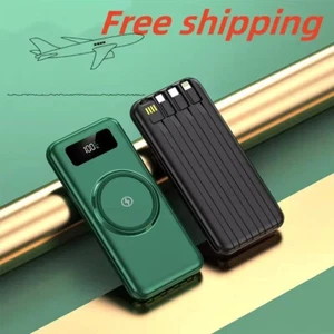 AU Wireless Power Bank 20000mAh Dual USB Fast Portable Phone LED Battery Charger - Picture 1 of 16