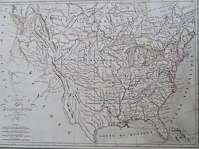 United States Missouri Territorial + Disputed Oregon Border 1846 Thierry Map • 219.51$