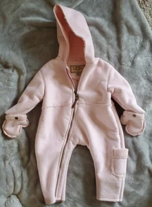 Ugg Baby Pink Faux Leather Winter One Piece 18 Months - Picture 1 of 7