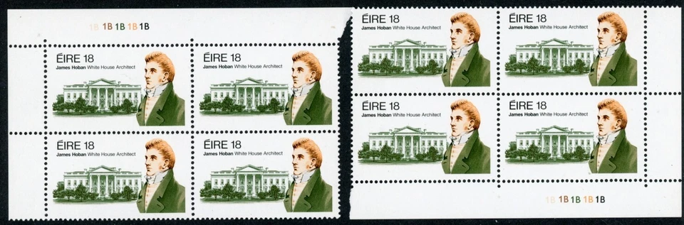 Ireland 1981 Hoban cylinder blocks 1B Sc 504, SG 499, Hib C316  Mint NH - Image 1 of 1