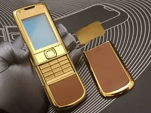 LUXURY NEW Nokia 8800 Gold Arte Brown 8800e Cell Phone Cover Housing Covers Case - Picture 1 of 13
