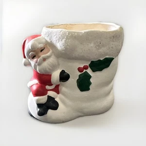 Jardinera floral vintage de cerámica para aficionados de Navidad Santa y GlitterBoot Acebo - Imagen 1 de 6
