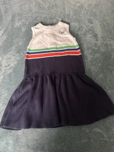 Janie and Jack Girl's Sleveless Knit Cotton Navy White Tennis Dress Size 7 - Picture 1 of 5