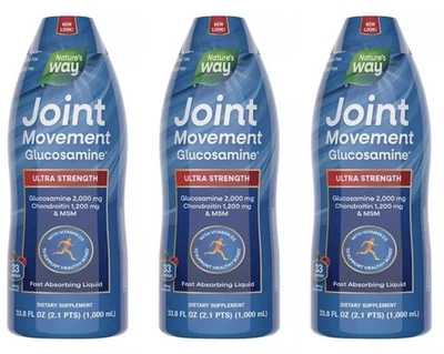 Paquete de 3 - Líquido de glucosamina Nature's Way Joint Movement, 33,8 fl. oz. Foto 1 de 4