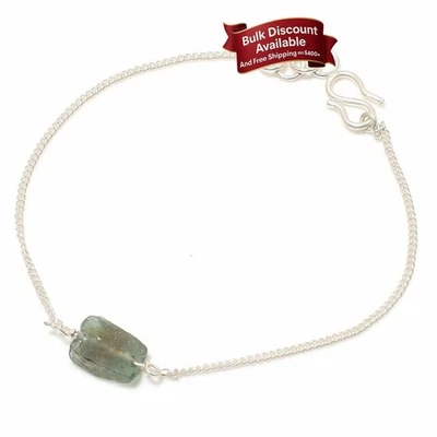 Браслет цепочка сестра молдавит натуральный молдавит чакра третий глаз ювелирные изделия серебро - Изображение 1 из 4