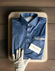 Collars & Co Dress Collar Polo Mens Los Cabos Blue Star Semi Spread Shirt M L XL - Picture 1 of 8