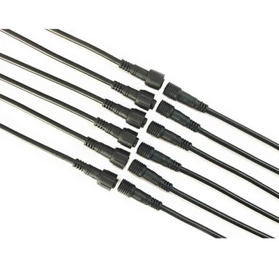 HUALAND 6 双黑色 4 针防水公头母头连接器电缆 RGB LED Str — 第 1/4 张图片