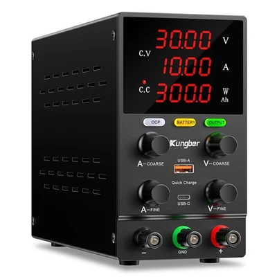 Variable 30V 10A Adjustable Switching Regulated DC Bench Linear Power Supply US - Image 1 of 4