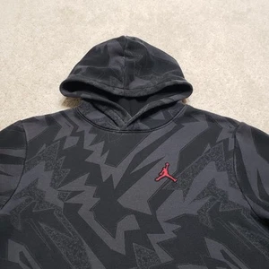 Air Jordan Hoodie Boys Extra Large Gray MJ Essentials AOP Sweater Jumpman Youth - Picture 1 of 11