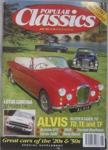 Popular Classics June 1993 featuring Lotus Cortina, Aston Martin, Alvis, MGB - Picture 1 of 9