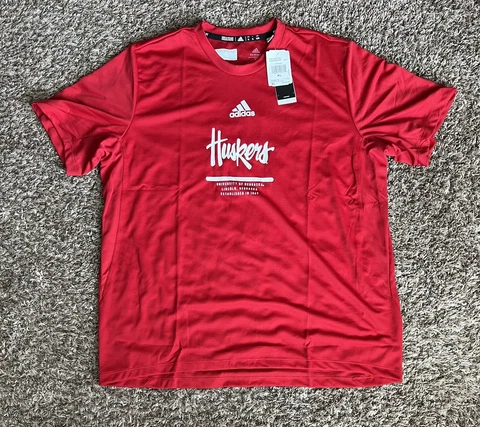 Adidas Nebraska Cornhuskers Aeroready Training Tee Red Mens Size XL Cover