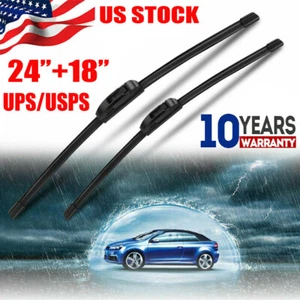 24"+18" Premium Quality All Season Beam Windshield Front Wiper Blades (Set of 2) - Foto 1 di 8