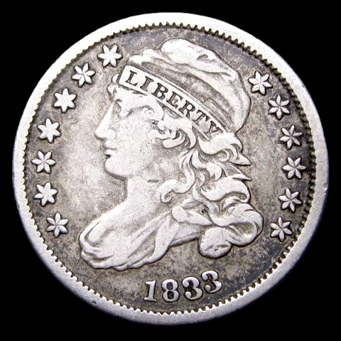 1833 Capped Bust Dime Silver --- Nice Condition Type Coin --- #UU674 Cover