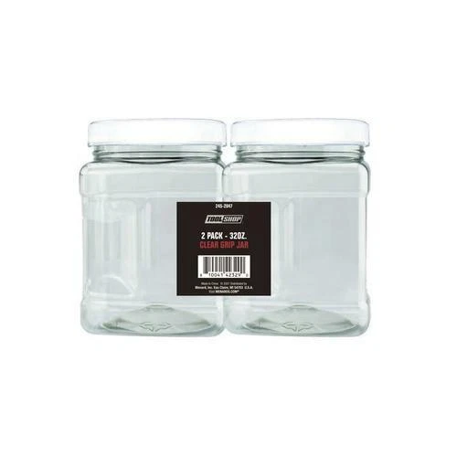 Paquete de 2 piezas pequeñas 32 oz. Contenedor de almacenamiento de plástico transparente con agarre tapa atornillable Foto 1 de 1