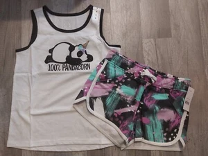 NWT Girls Justice outfit Glitter Pandacorn Top / Shorts Size 10 (D) - Picture 1 of 2