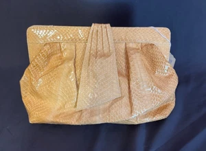 Vintage 70-80'snYellow Reptile Snakeskin Clutch with optional strap by J. Renee - Picture 1 of 4