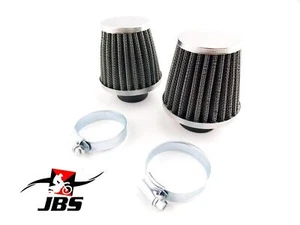JUEGO 2 LIMPIADOR FILTRO AIRE VAINA CROMO HONDA CM250 81-84 JBS PERFORMANCE 48mm - Imagen 1 de 3