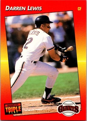 1992 Donruss Triple Play - #111 Darren Lewis - Image 1 of 2