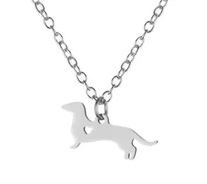Collar de cadena Art Attack de acero inoxidable I Love My Dachshund - Imagen 1 de 3