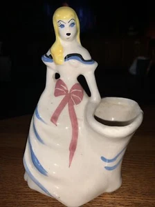 FIGURA PLANTADORA DAMA FLORES California Arte Cerámica Sin Marcar Weil Ware? - Imagen 1 de 8