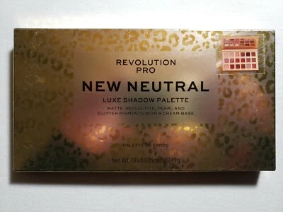 MAKEUP REVOLUTION Pro New Neutral Luxe Shadow EyeShadow Palette AUTHENTIC 18 Pan - Image 1 of 4