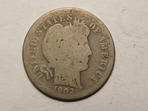1902-S Barber Dime, AG Cover