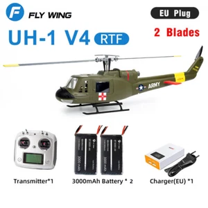 FlyWing UH-1 V4 Huey RC Hubschrauber RFT 10CH GPS Auto Return Flugzeug 2 Akkus - Bild 1 von 17