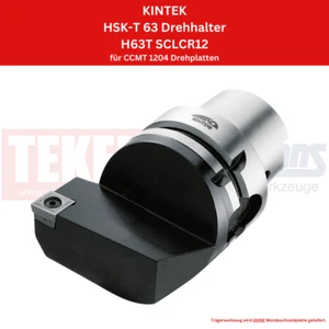 1 x KINTEK HSK-T 63 Drehhalter H63TSCLCR12 für CCMT 1204 Drehplatten - Picture 1 of 2