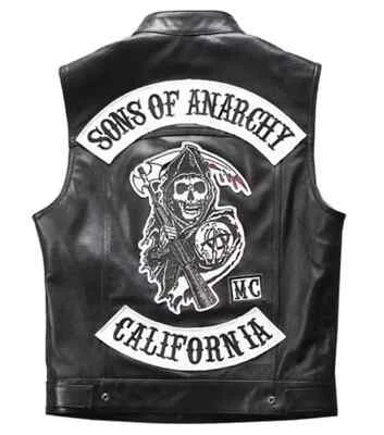 Jax Teller Vest, SOA Leather Vest, Men's Sons of Anarchy Redwood Original Presid - Image 1 of 3