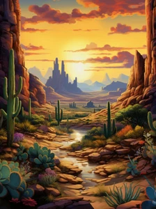 Verzauberte Wüstenlandschaft Kunstdruck - 2 Größen - Bild 1 von 2