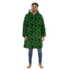 Adult Minecraft Wearable Oversize Hooded Green Fleece Size L For 13 Year Olds +
