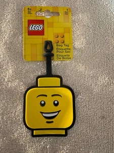 Lego Stationery 2.5 X 3" Silicone Luggage Tag YELLOW SMILE FACE Bag Tag Lego NWT - Picture 1 of 10