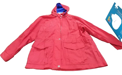 Vtg London Fog Towne Full Zip Jacket Windbreaker Sailing Hooded Red Bulgaria XL - Image 1 of 4