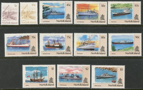 NORFOLK ISLAND Sc#479-490 1990-91 Cargo Ships Complete Set OG Mint NH Cover
