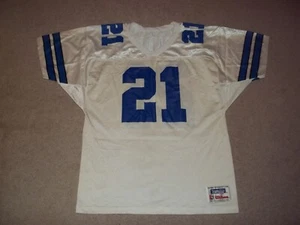 Vintage Rare Deion Sanders Dallas Cowboys Wilson Team NFL White #21 Adult Jersey - Picture 1 of 11