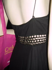 Catherine Malandrino,black,sweetheart neck,straps,crochet lace,empire,eyelet,sz4 - Picture 1 of 4