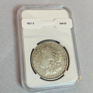 1921 S Morgan Silver Dollar Slabbed $1 Coin - Picture 1 of 3