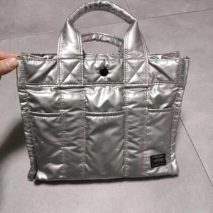 Yoshida PORTER HEADPORTER Mini Tote Bag SILVER JET Hand Bag Used Japan - Picture 1 of 7