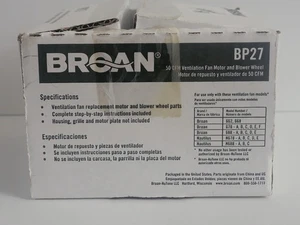Broan BP27 120V 50 CFM Copper & Zinc Exhaust Fan Motor - Picture 1 of 4