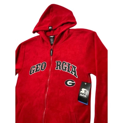 Starter Georgia Bulldogs Hoodie Full Zip Jacket Red College NCAA - Image 1 of 4